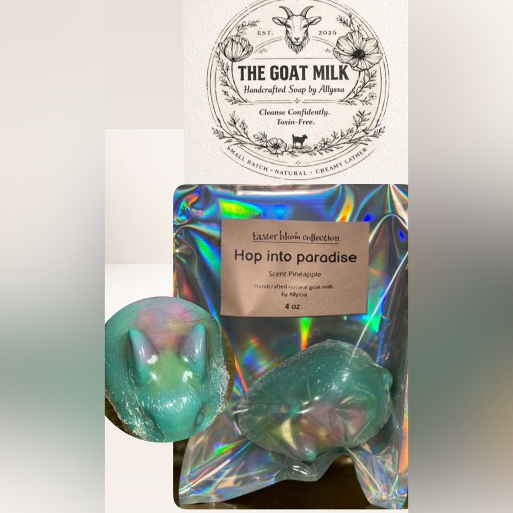 TieDye Bunny - Hop into Paradise Scented handcrafted Goatmilk Soap Bar
